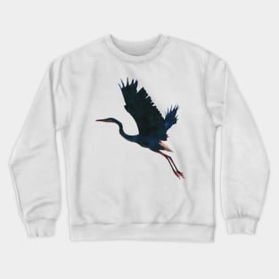 Great Blue Heron Flying Crewneck Sweatshirt